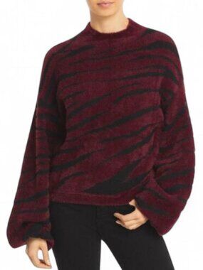 Bardot Red Zebra Knit Oversized Sweater,